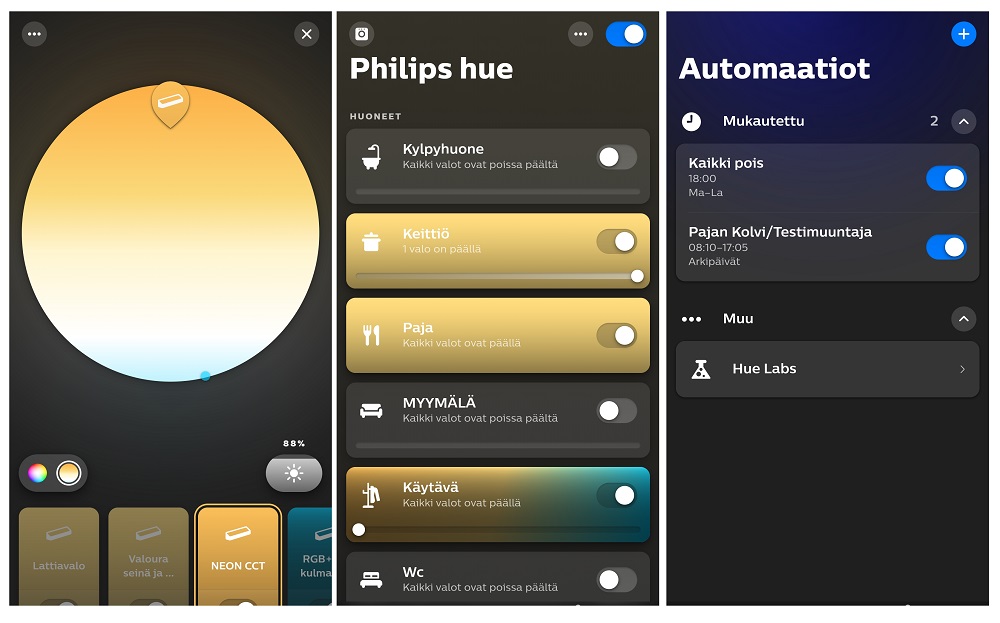 Philips HUE smarta belysning justerar temperaturer